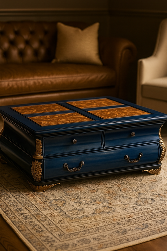 Wooden Coffee Table Gold Leaf