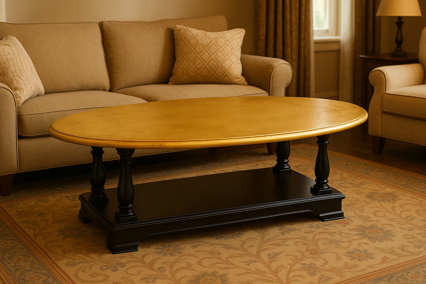 Luxurious Gold Leaf Coffee Table