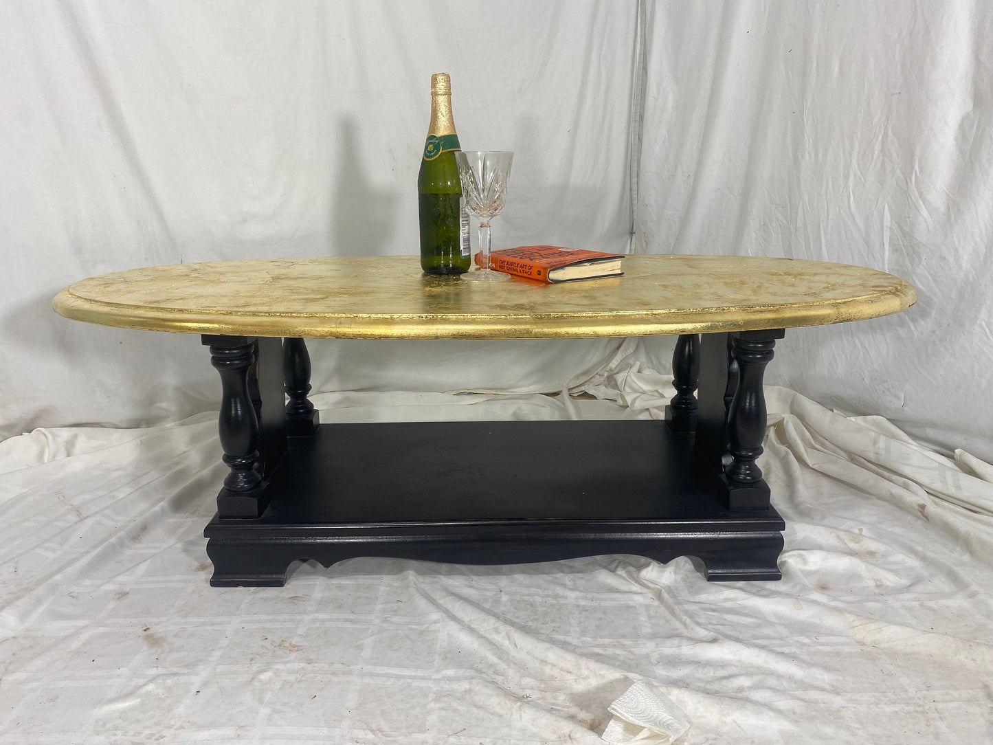 Luxurious Gold Leaf Coffee Table - Vintage Furniture 6