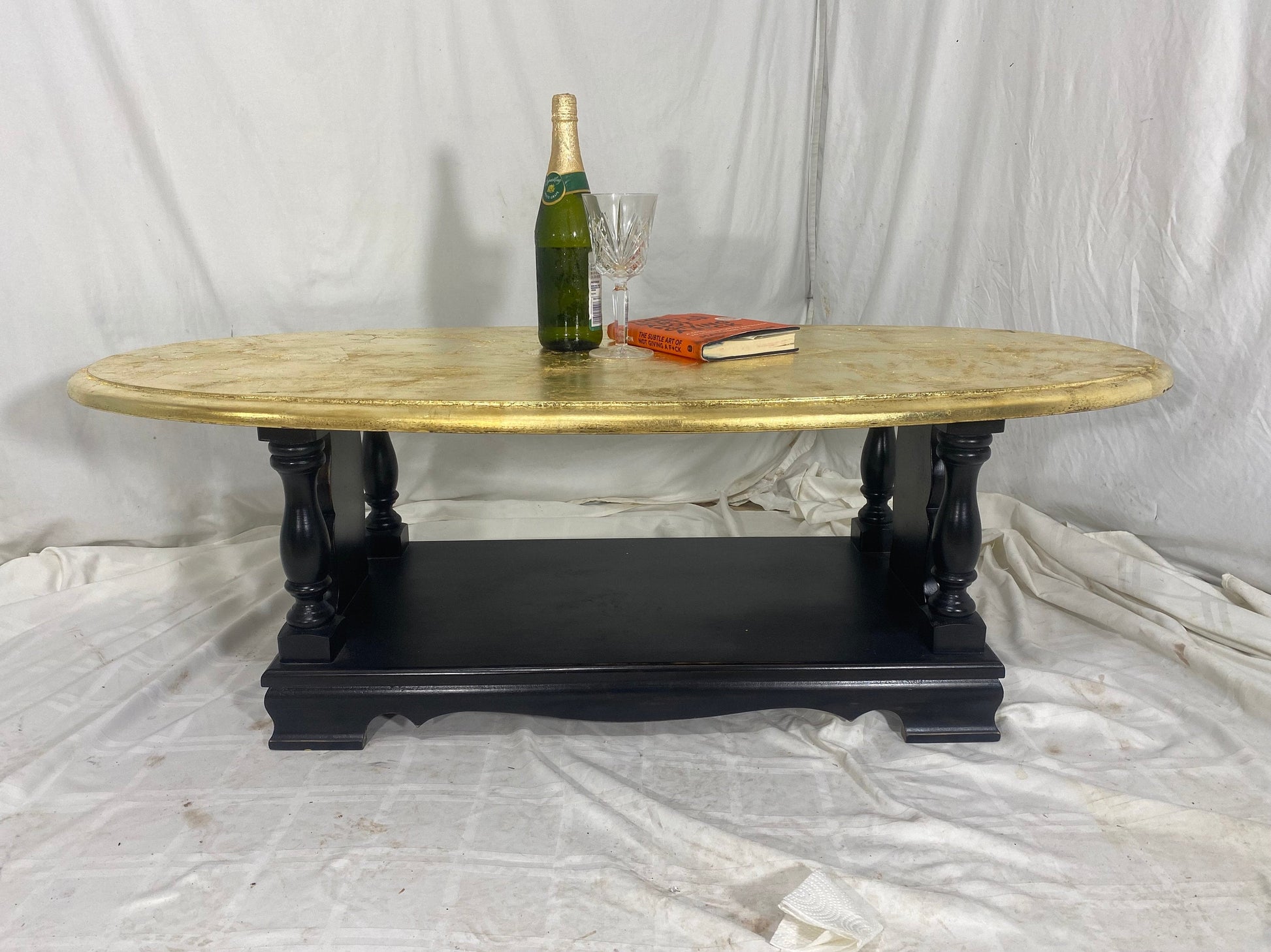 Luxurious Gold Leaf Coffee Table - Vintage Furniture 6